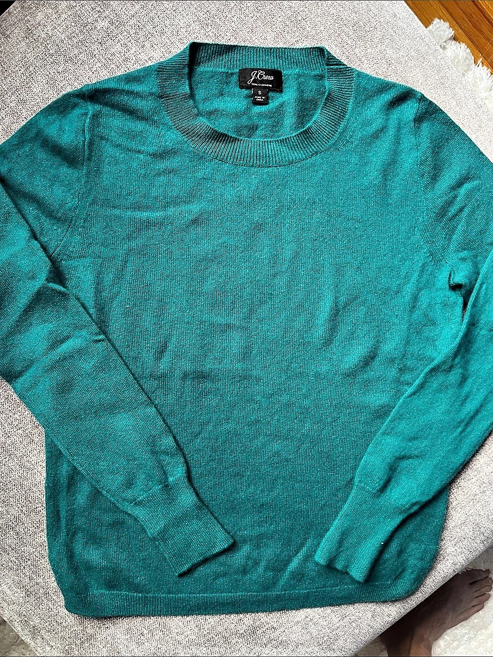 J.Crew Perfect Cashmere Crewneck Sweater Blue Small